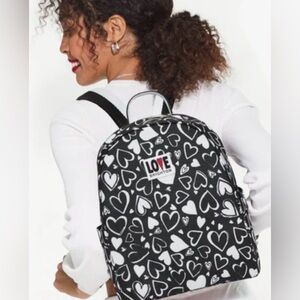 Brighton Endless Love backpack black and white heart pattern nwt